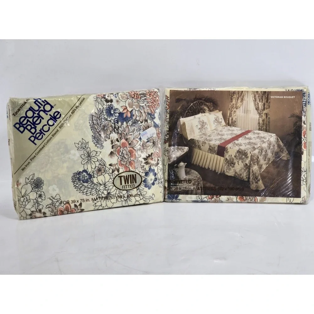 2 Set Vintage Tastemaker NEW‎ NOS Twin Fitted Sheets